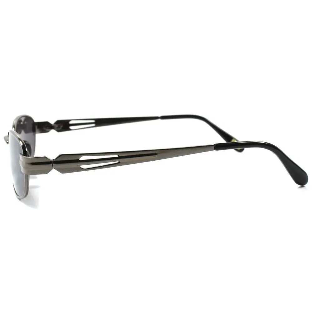 Old Fashion Vintage Retro 80s Mens Womens Gunmetal Rectangle Hipster Sunglasses